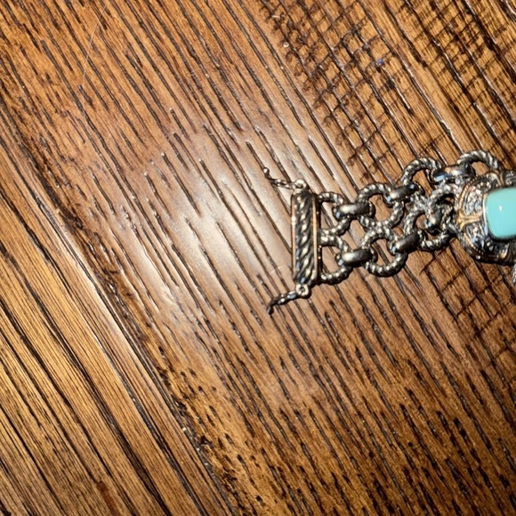 VTG SILVER Decorative Bracelet with Faux Turquoise Stones - Picture 5 of 6